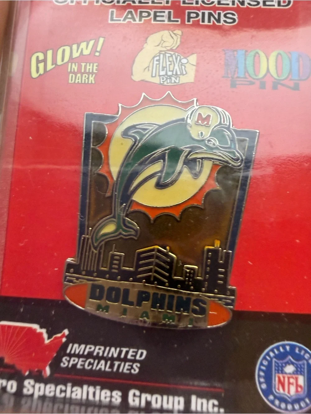 NFL Miami Dolphins Enamel Logo Pin - Teal, Orange & Navy